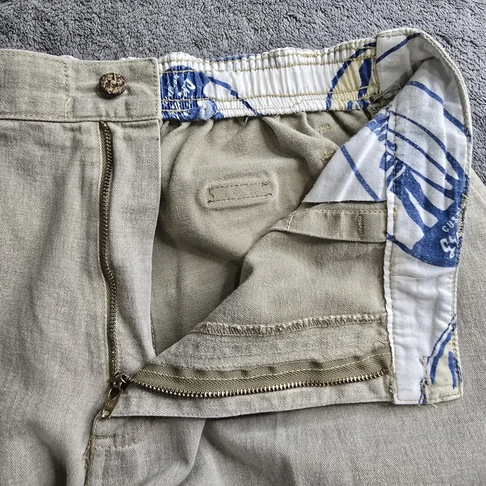 Vintage Greg Noll Oceanwear Shorts Mens XL Brown Logo Stretch 6.5